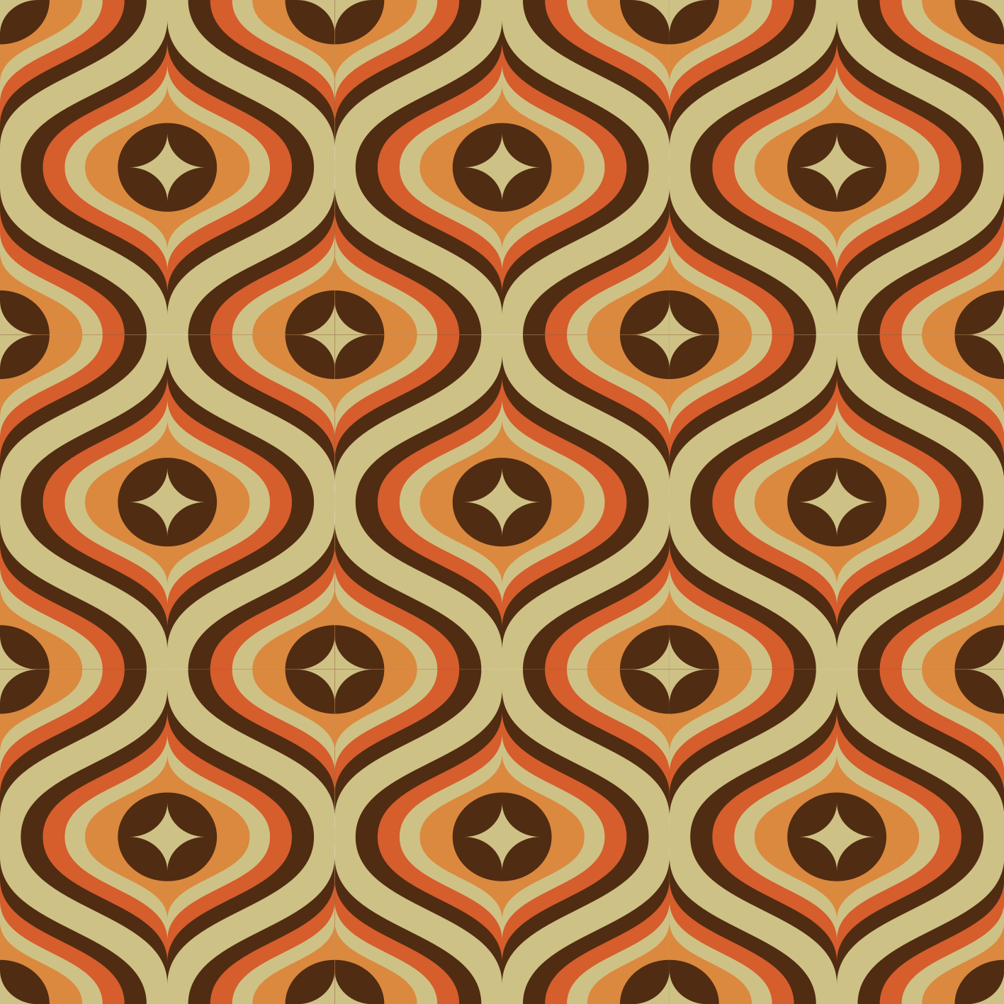 Alfombra vinílica vintage naranja y marrón retro - TenVinilo