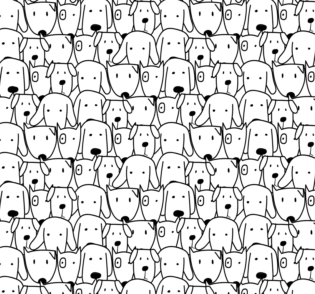 Alfombra vinílica de animales patrón de perritos - TenVinilo