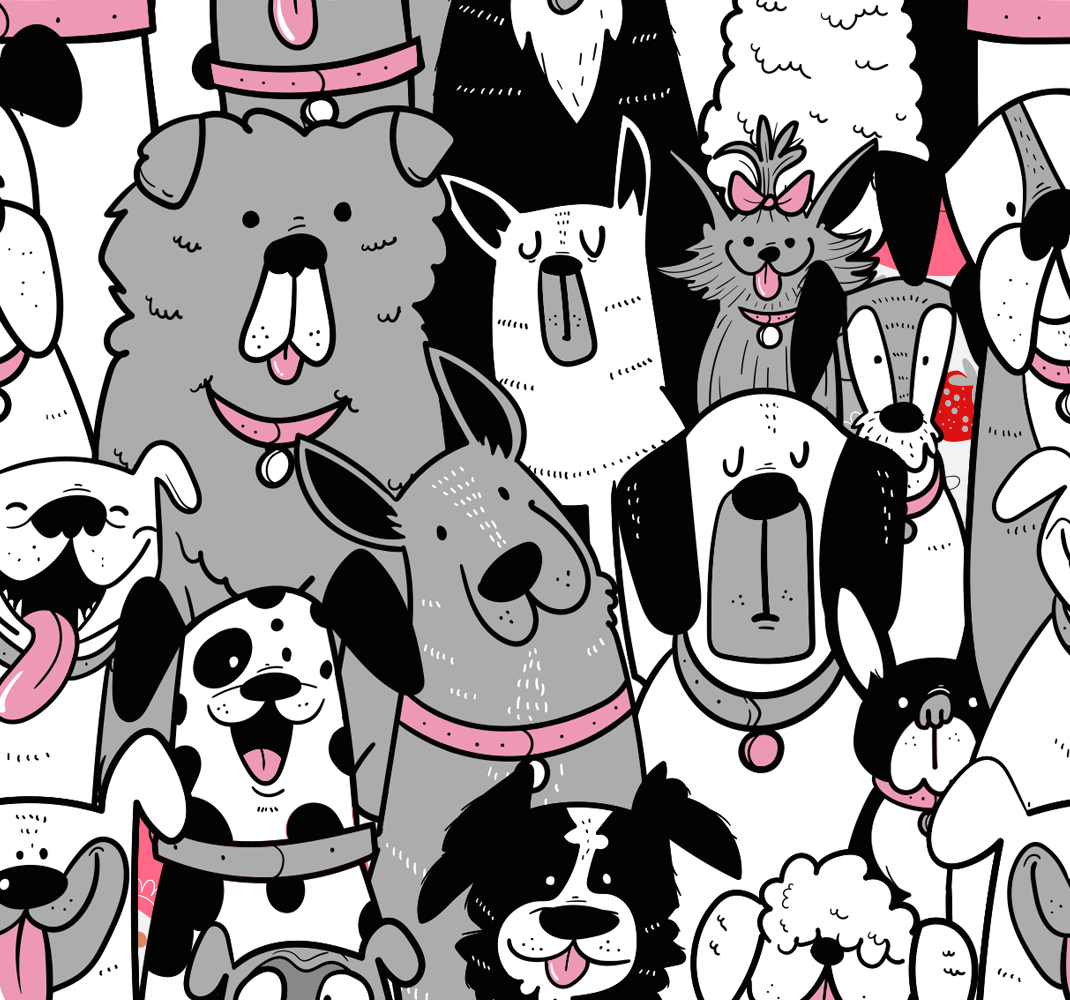 Alfombra vinílica de animales contornos de perro - TenVinilo
