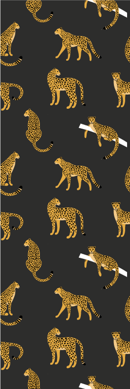 Alfombra vinílica de animales leopardo sobre fondo oscuro - TenVinilo