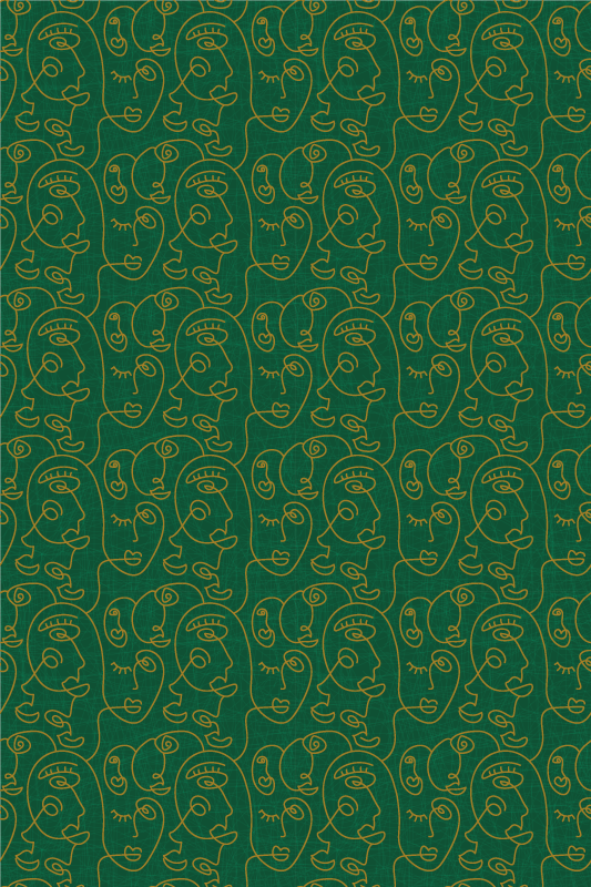 Alfombra vinílica textura mujeres verdes abstractas - TenVinilo