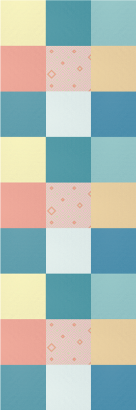 Alfombra vinílica vintage patrón retro patchwork colorido - TenVinilo