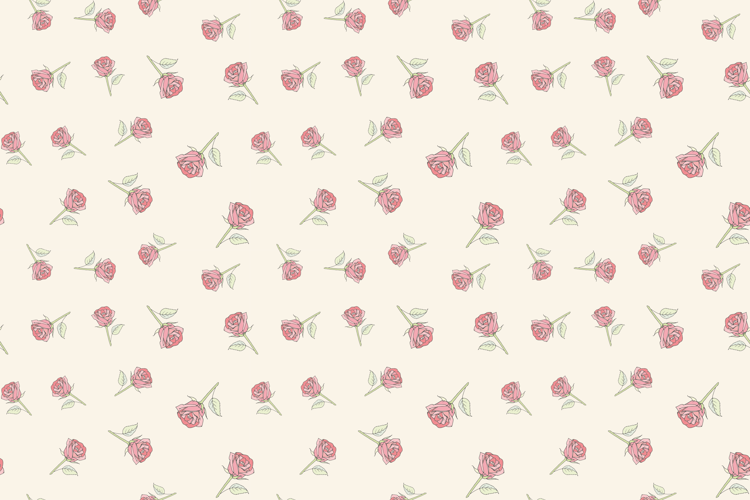 Alfombra vinílica vintage patrón de rosas romántico - TenVinilo