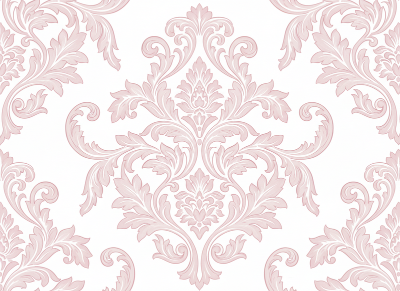 Alfombra vinílica vintage damasco en tonos rosa - TenVinilo