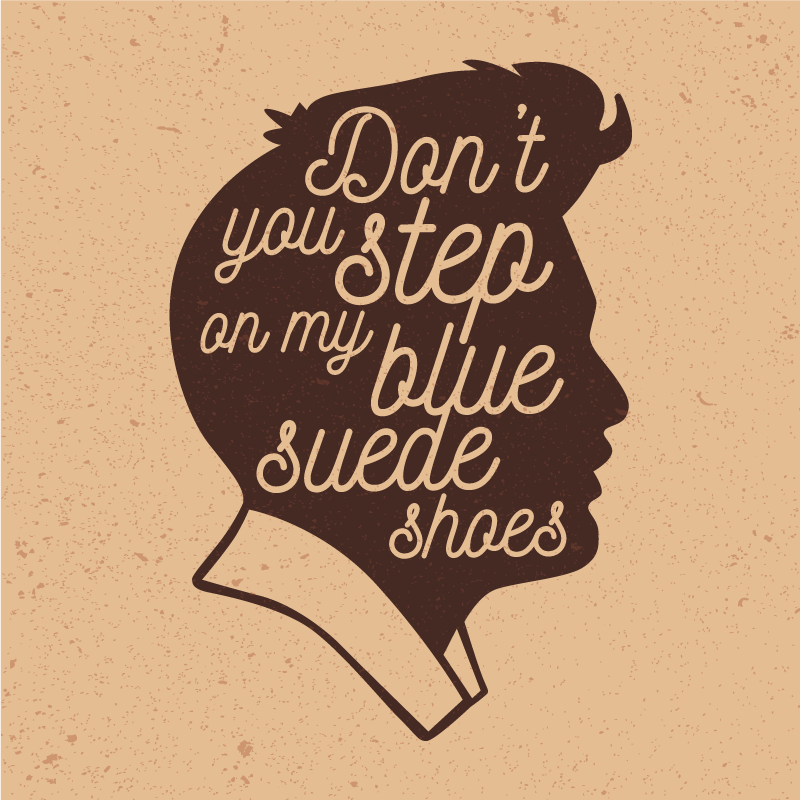 Alfombra vinílica frase zapatos de ante azul - TenVinilo