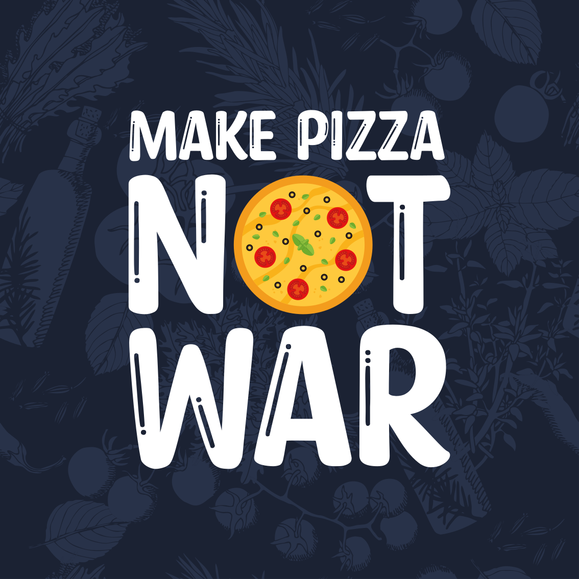 Alfombra vinílica frase citas divertidas hacen pizza - TenVinilo