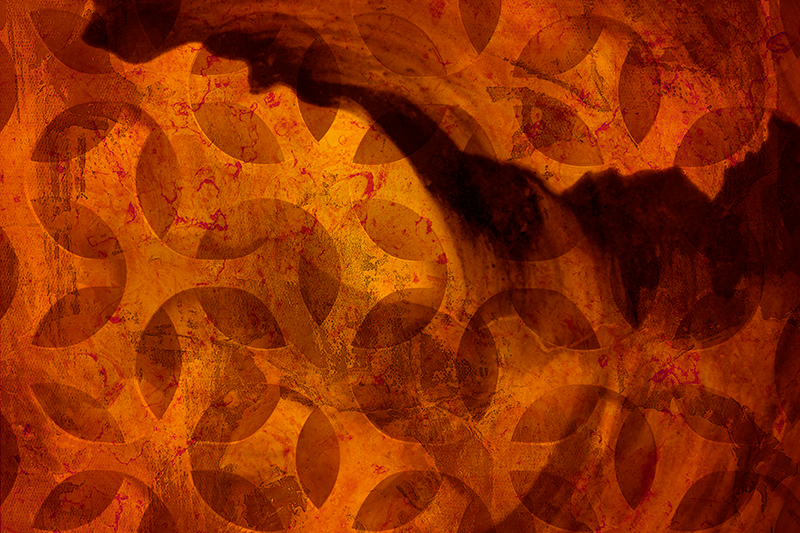 Alfombra vinílica geométrica abstracta color naranja - TenVinilo