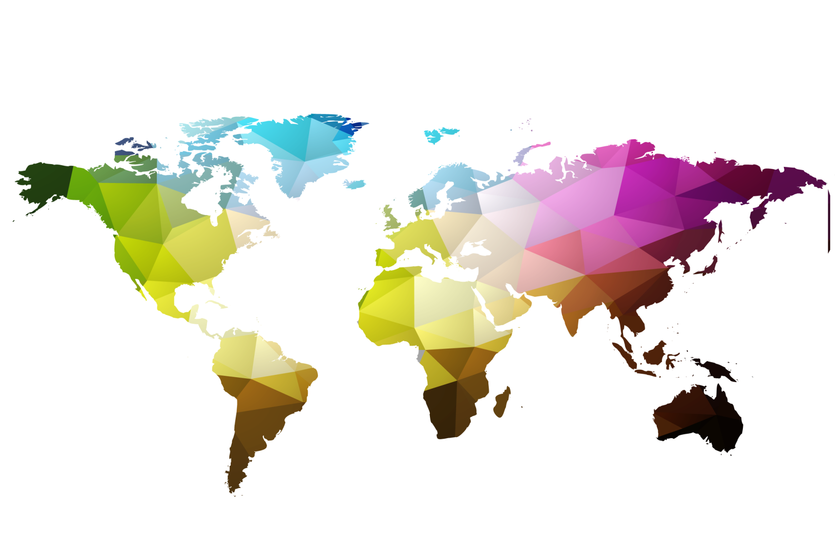 Alfombra vinílica geométrica mapa mundial triangular - TenVinilo