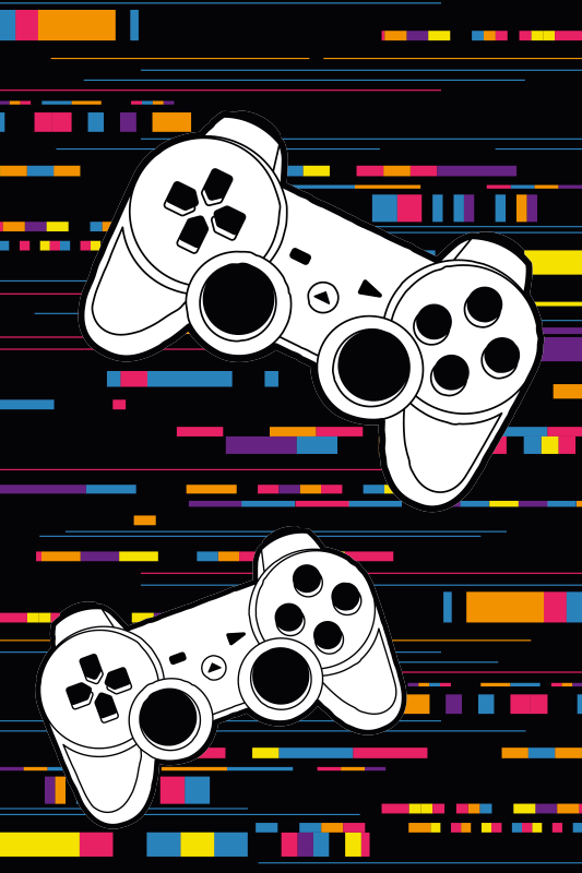 Alfombra vinílica juegos consola remota multicolor - TenVinilo