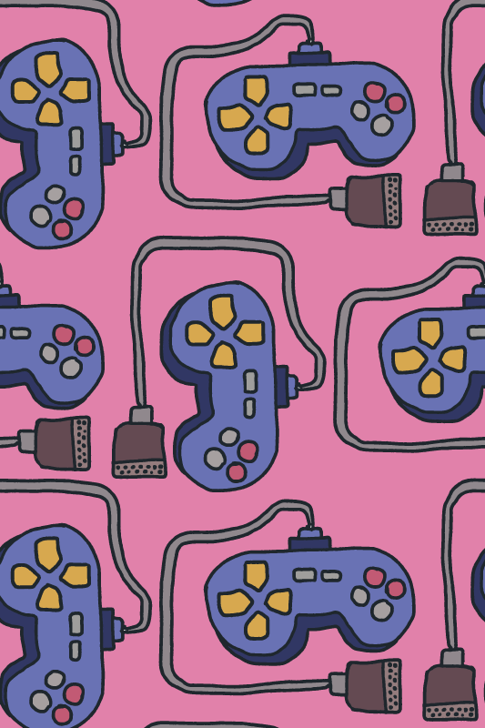 Alfombra vinílica juegos diseño de control retro - TenVinilo