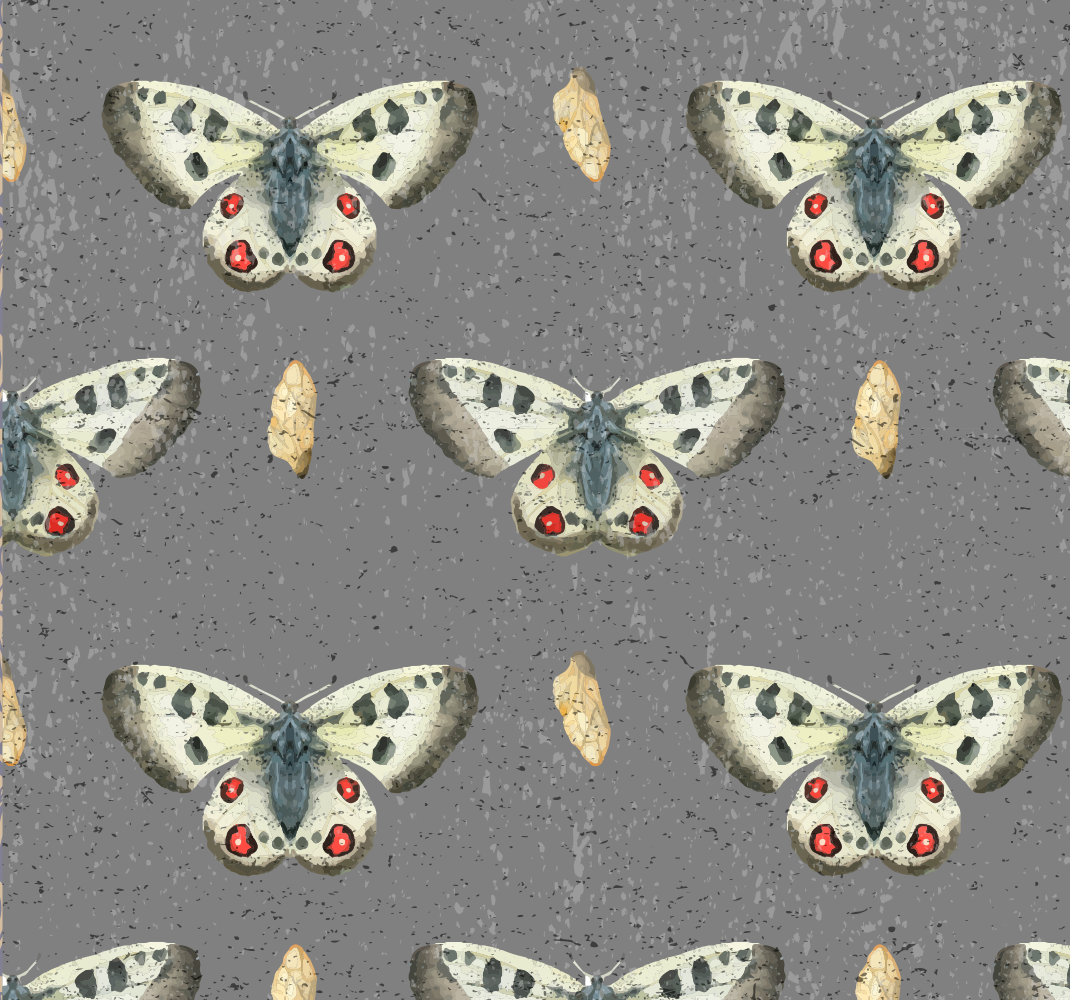 Alfombra vinílica gris patrón de mariposas sencillo - TenVinilo