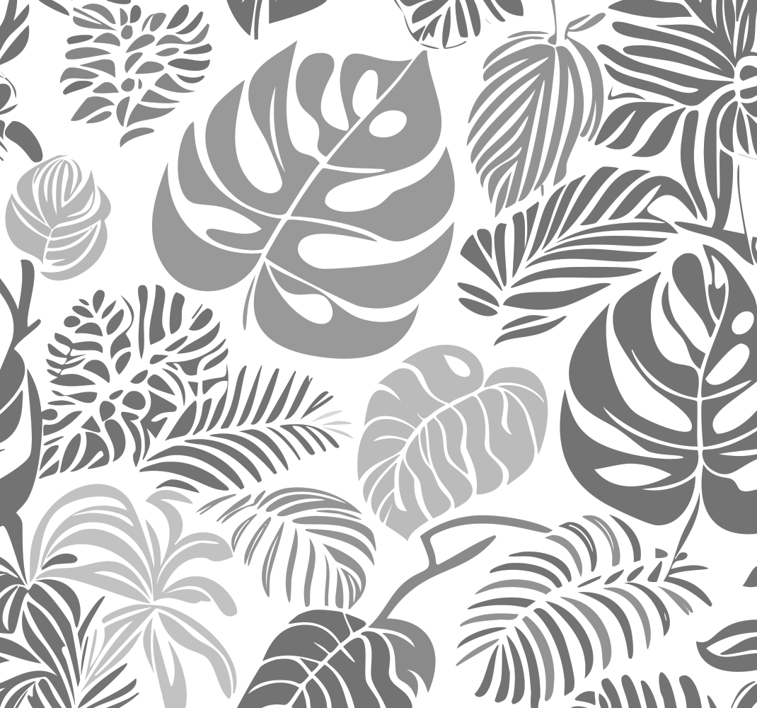 Alfombra vinílica gris hojas de monstera - TenVinilo