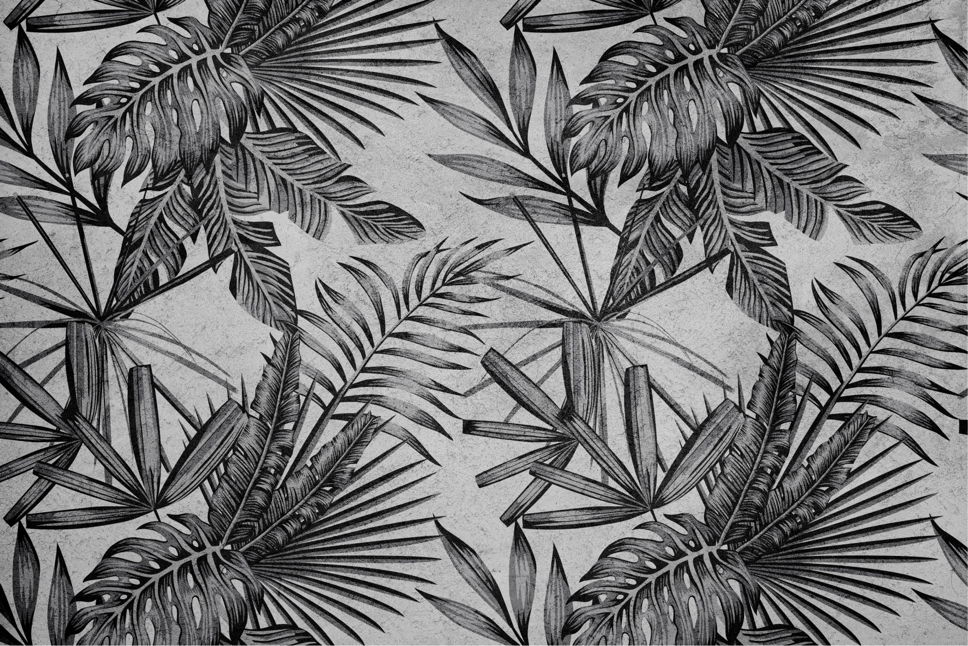 Alfombra vinílica gris plantas de concreto - TenVinilo