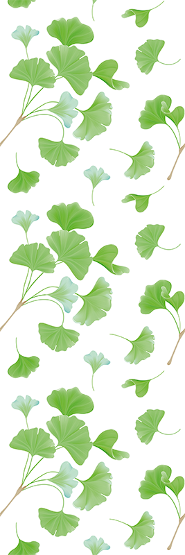 Alfombra vinílica pasillo hojas de ginkgo pintadas - TenVinilo