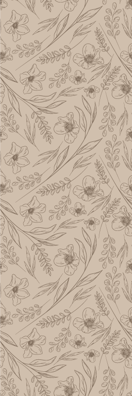 Alfombra vinílica beige flores taupe - TenVinilo