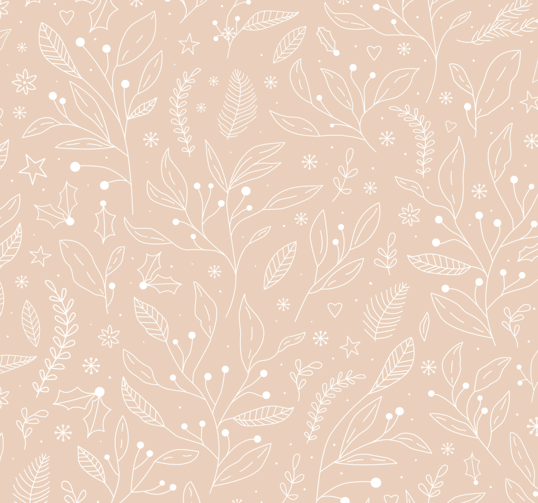 Alfombra vinílica beige plantas navideñas - TenVinilo