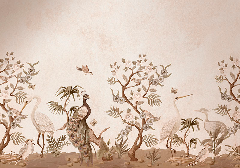 Alfombra vinílica beige fauna vintage - TenVinilo