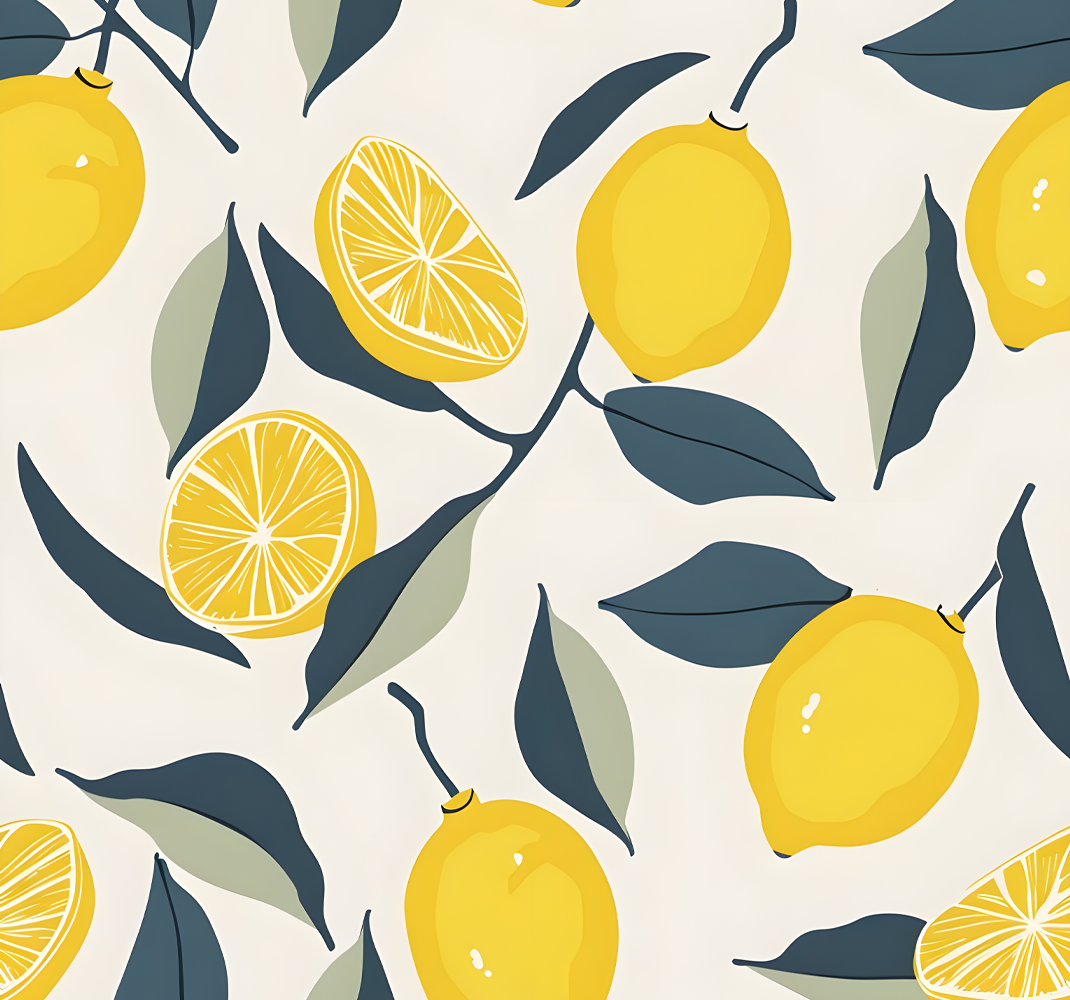 Alfombra vinílica amarilla con diseño de limones - TenVinilo