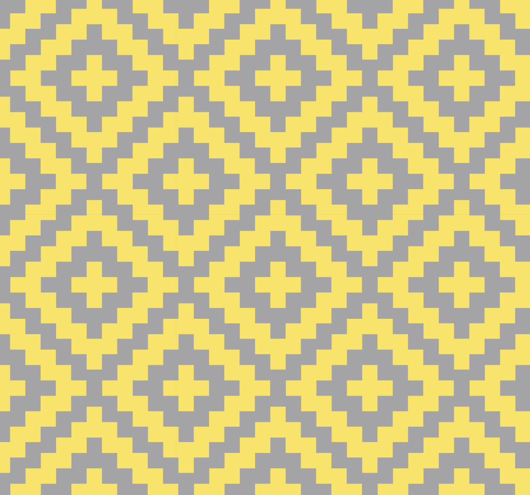Alfombra vinílica amarilla patrón triángulos gris y amarillo - TenVinilo