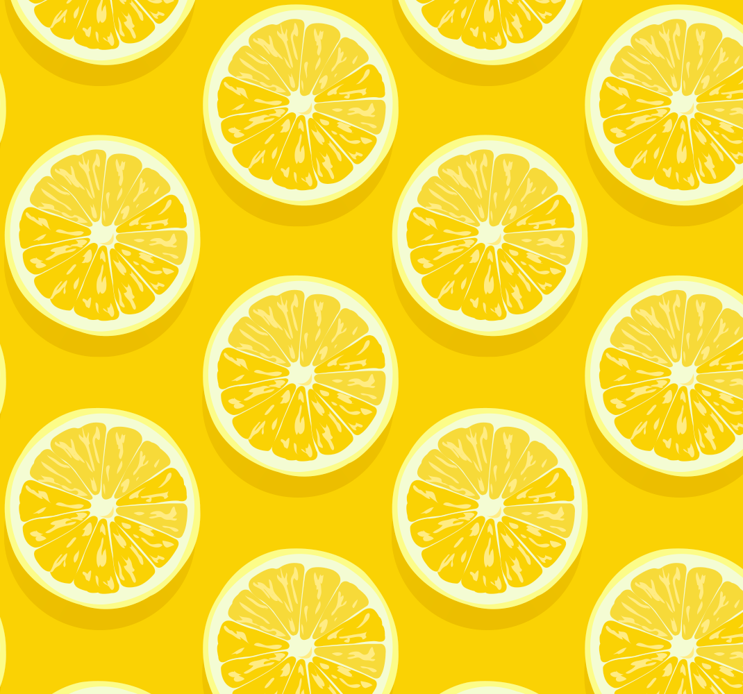 Alfombra vinílica amarilla limones en rodajas - TenVinilo