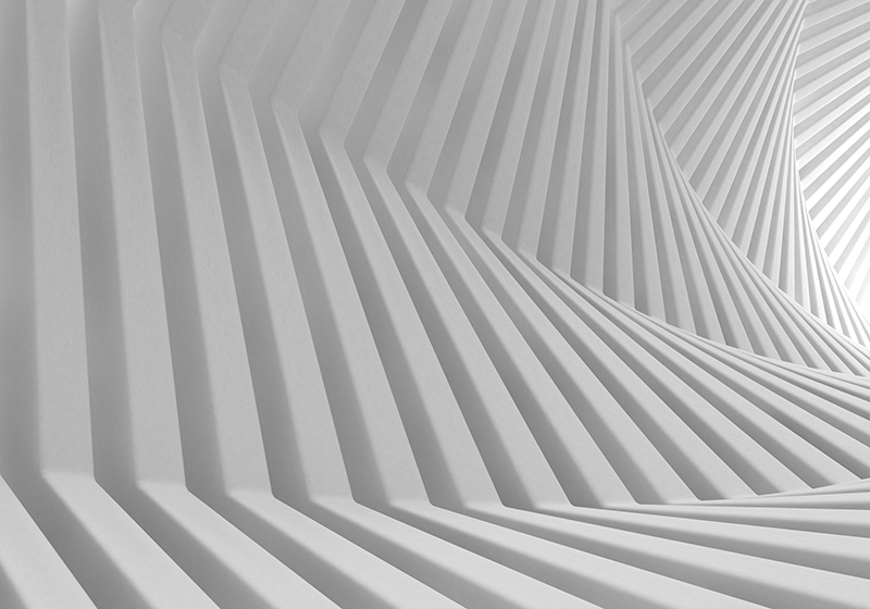 Alfombra vinílica blanca olas geométricas abstractas - TenVinilo