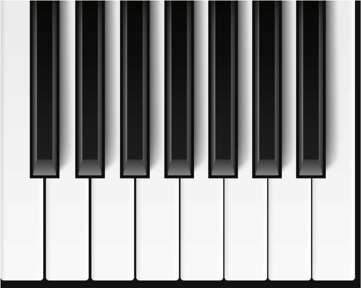 Alfombra vinílica blanca teclas de piano - TenVinilo
