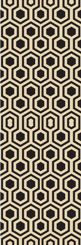 Alfombra vinílica marrón diseño hexágonos cosmopolitas - TenVinilo