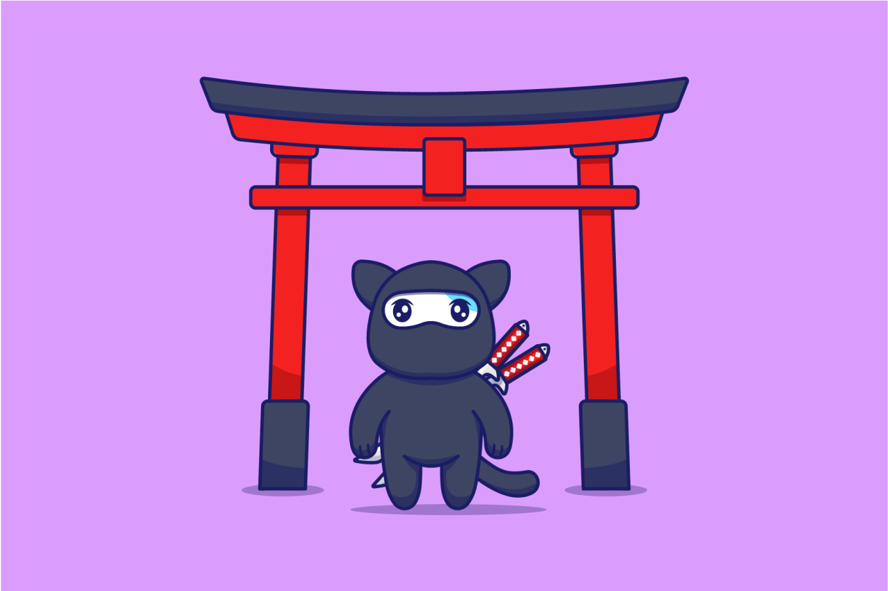 Alfombra vinílica lila gato ninja - TenVinilo