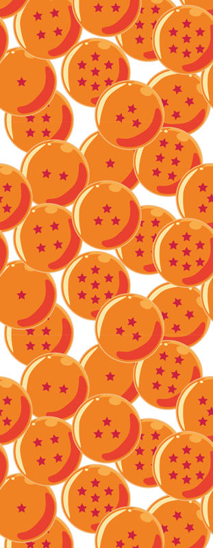 Alfombra vinílica naranja bolas de dragón - TenVinilo