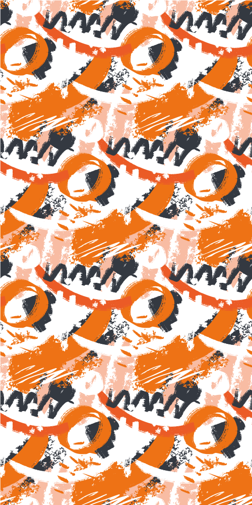 Alfombra vinílica naranja trazos de acuarela naranja - TenVinilo