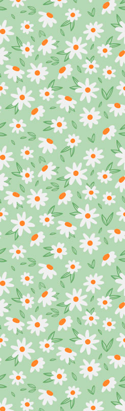 Alfombra vinílica verde flores margarita - TenVinilo