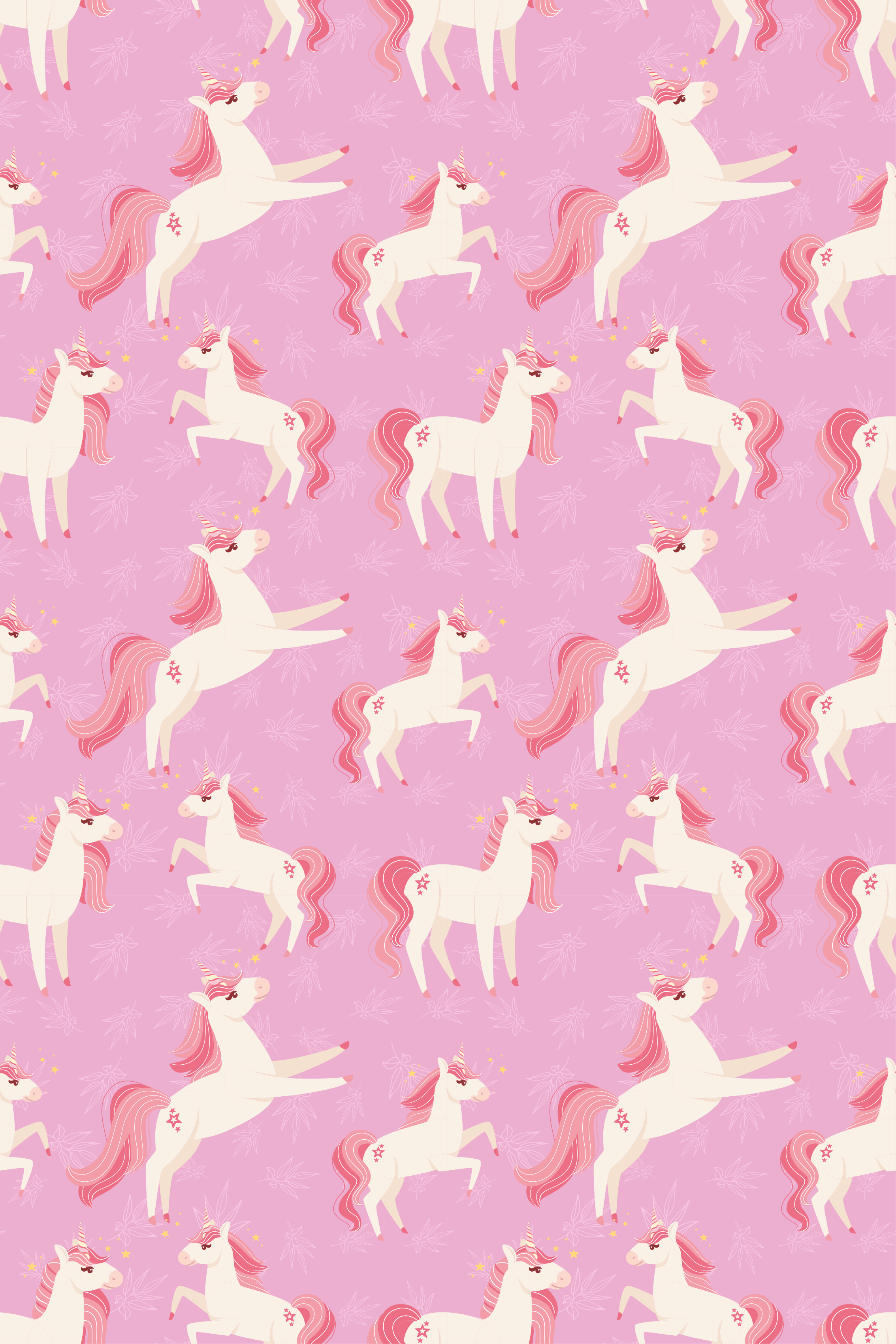Alfombra vinílica rosa pastel unicornios con flores - TenVinilo