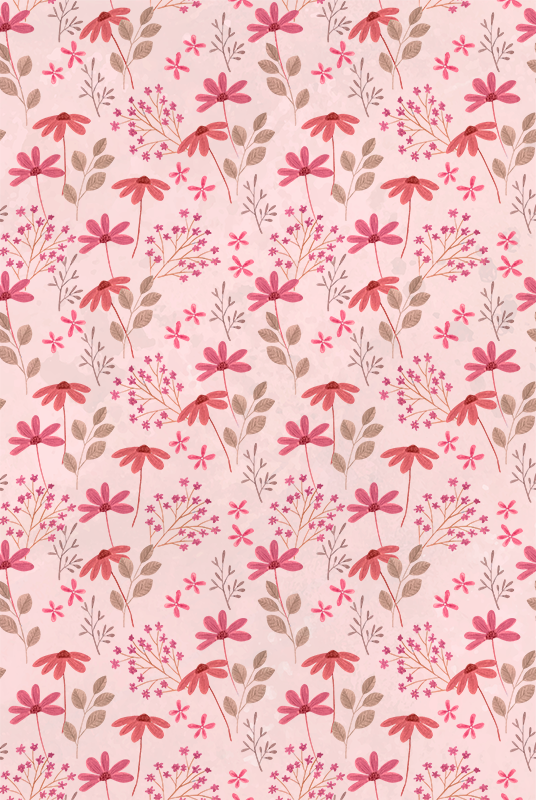 Alfombra vinílica rosa flores pequeñas - TenVinilo