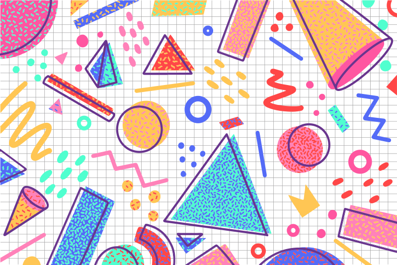 Alfombra vinílica moderna diseño geométrico colorido - TenVinilo