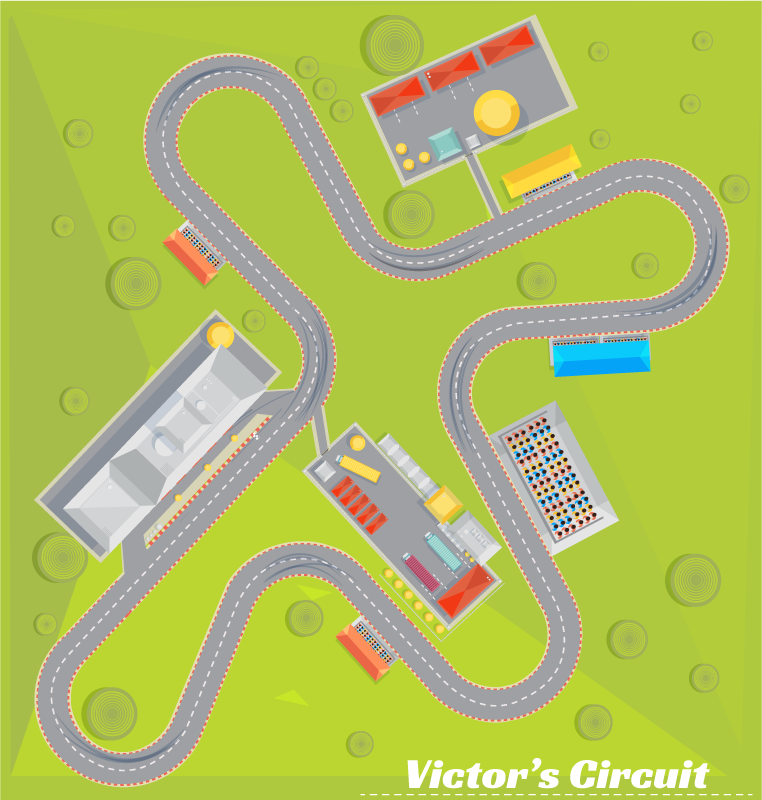 Alfombra carreteras circuito con nombre - TenVinilo