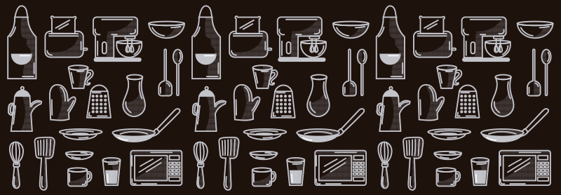 Alfombra vinilo cocina iconos utensilios para cocina - TenVinilo