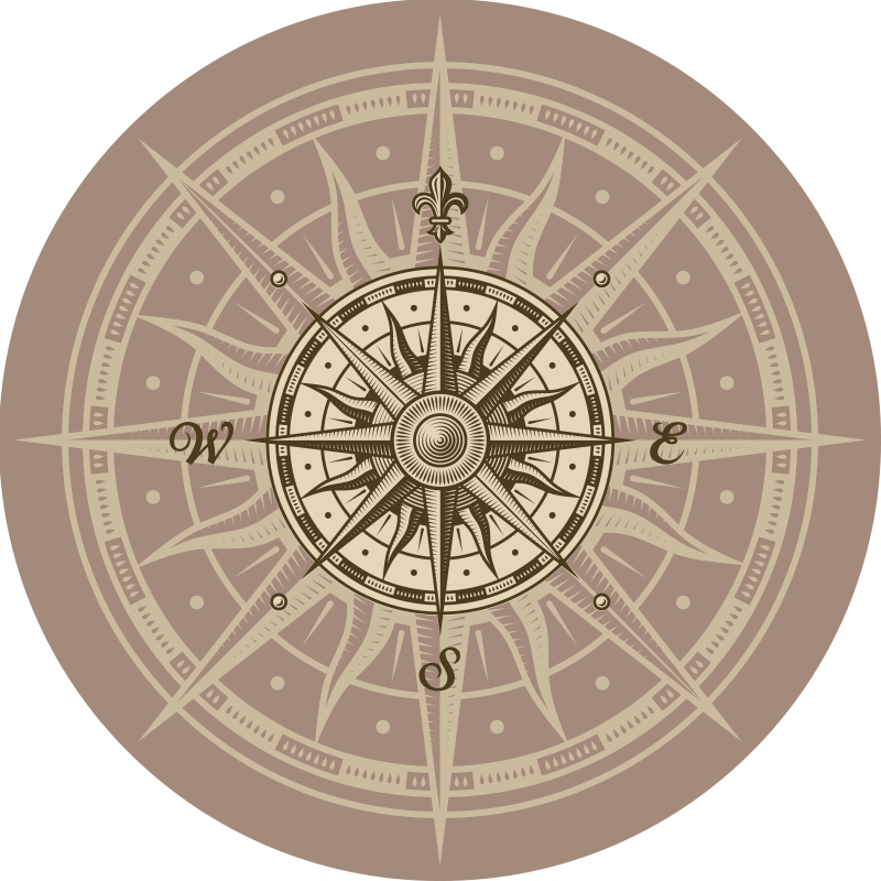 Alfombra vinílica vintage brújula antigua - TenVinilo