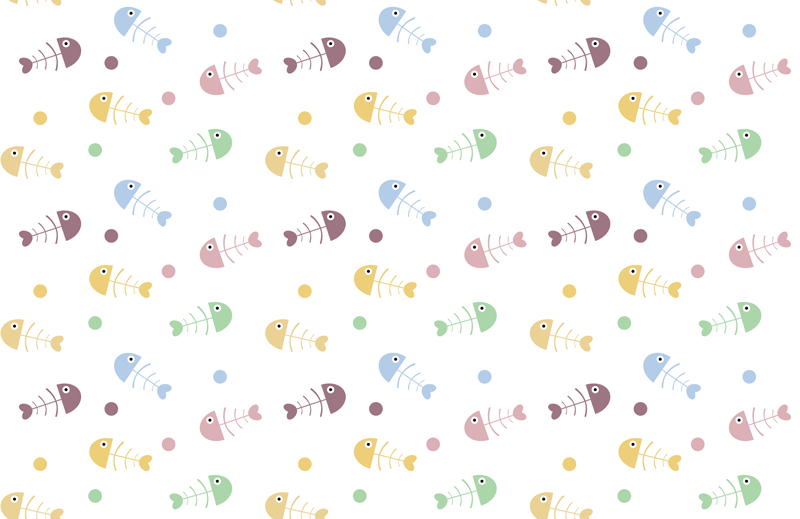 Alfombra vinílica infantil ilustración de peces coloridos - TenVinilo