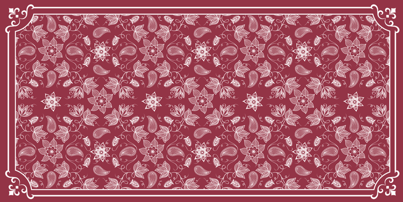 Alfombra vinílica mosaico tapiz floral adornado - TenVinilo