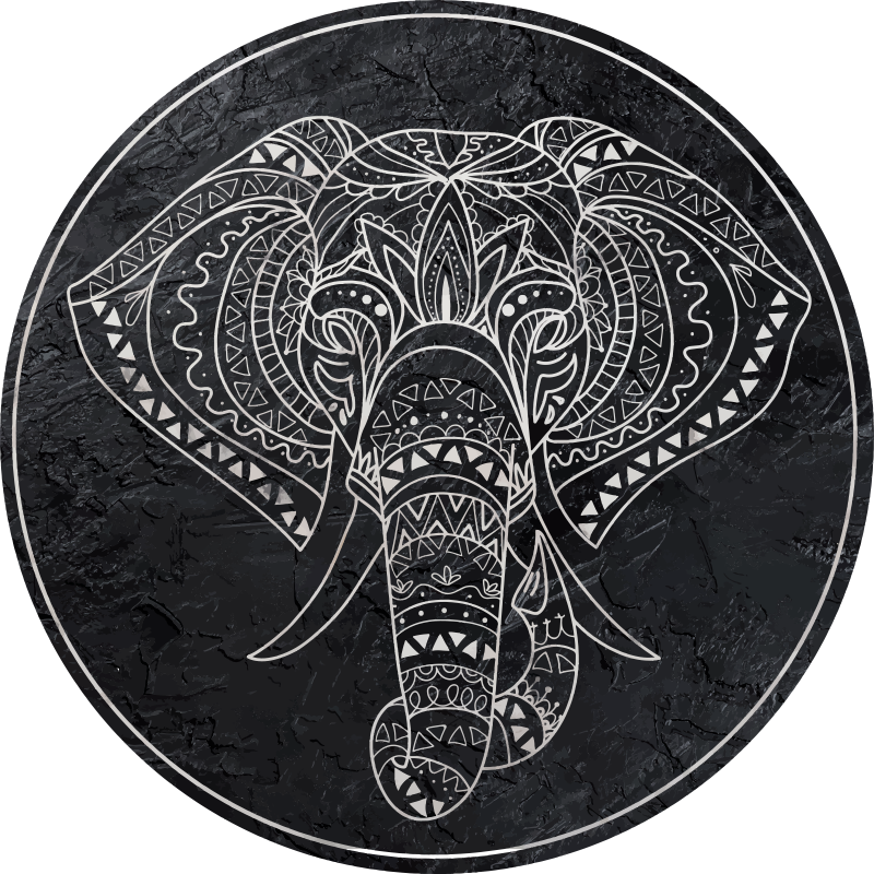 Alfombra vinílica mandala elefante de mármol - TenVinilo