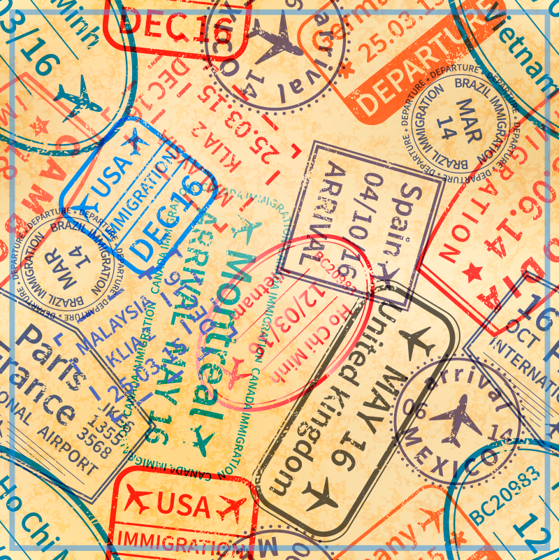 Alfombra vinílica vintage Sello de viaje - TenVinilo