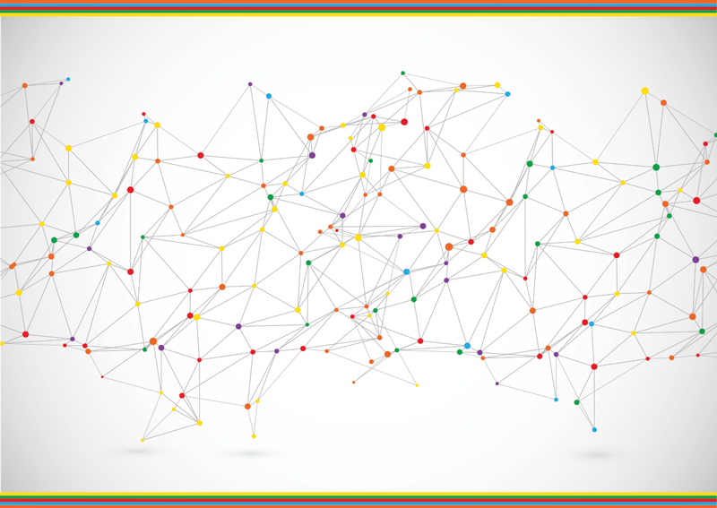 Alfombra vinílica moderna puntos conectados - TenVinilo