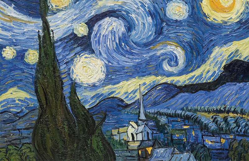 Alfombra vinílica Noche Estrellada Van Gogh - TenVinilo