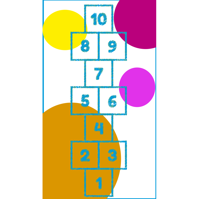 Alfombra vinílica juegos gráfico de rayuela - TenVinilo