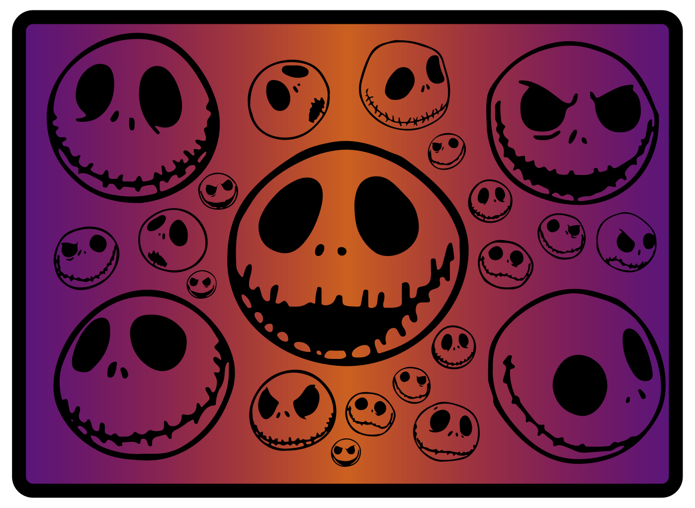 Alfombra vinílica halloween con diseño de calaveras - TenVinilo