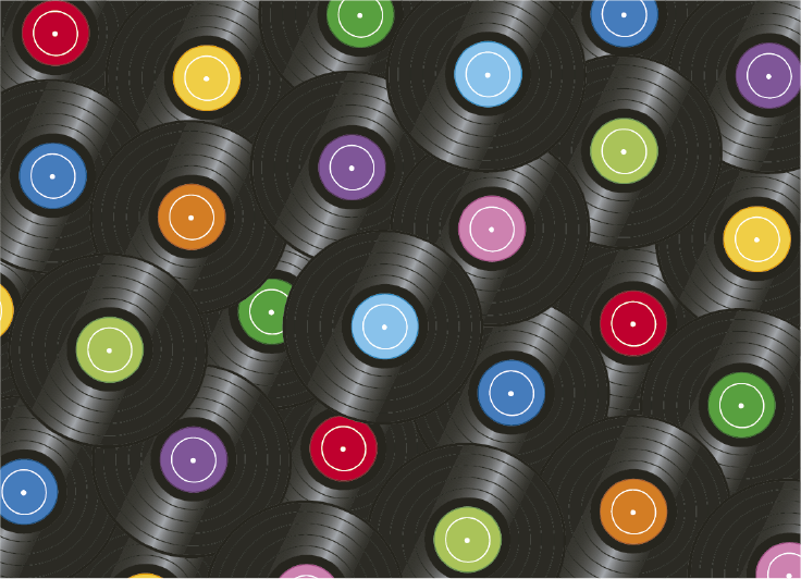 Alfombra vinílica vintage discos de vinilo - TenVinilo