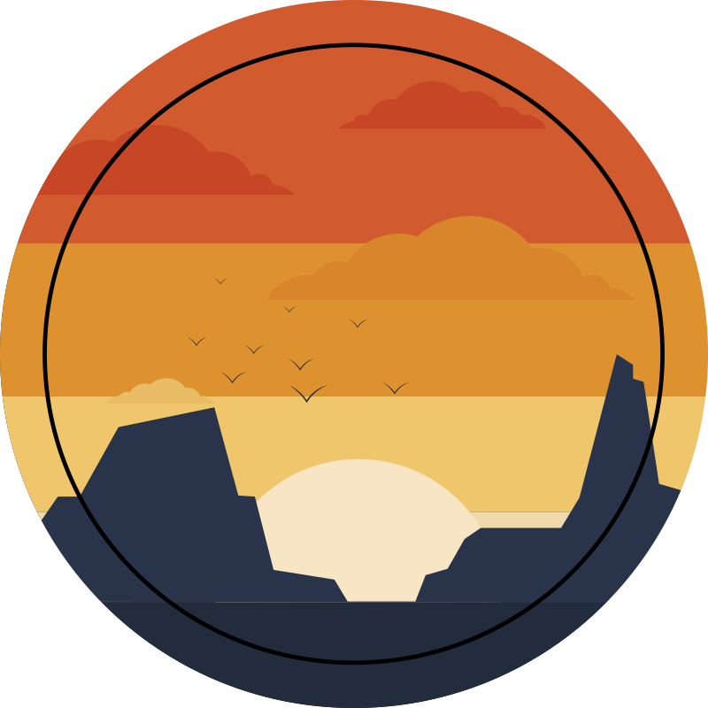 Alfombra vinílica naturaleza vista del pico crepuscular - TenVinilo