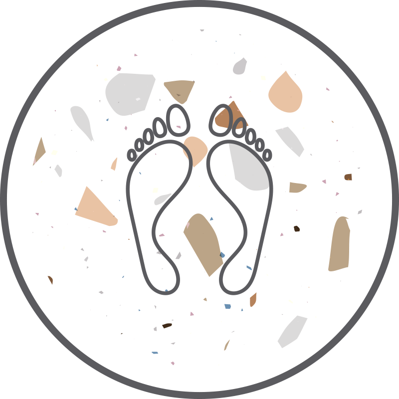 Alfombra vinílica baño huella abstracta - TenVinilo