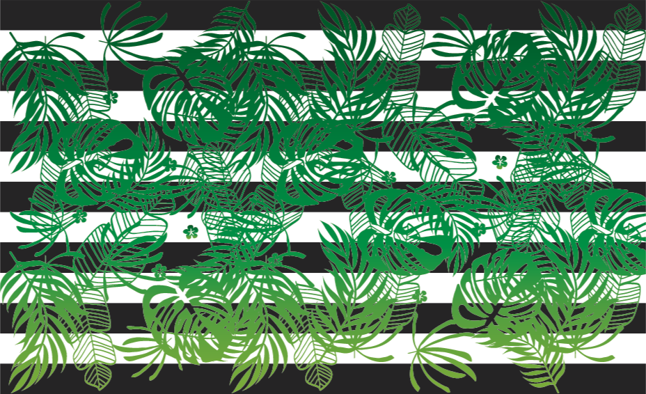 Alfombra vinílica flores patrones de hojas tropicales - TenVinilo