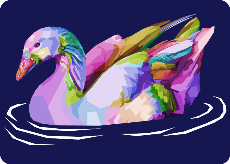 Alfombra vinílica de animales arte abstracto del pato - TenVinilo